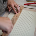 Sally Bertram at work in her studio 2019